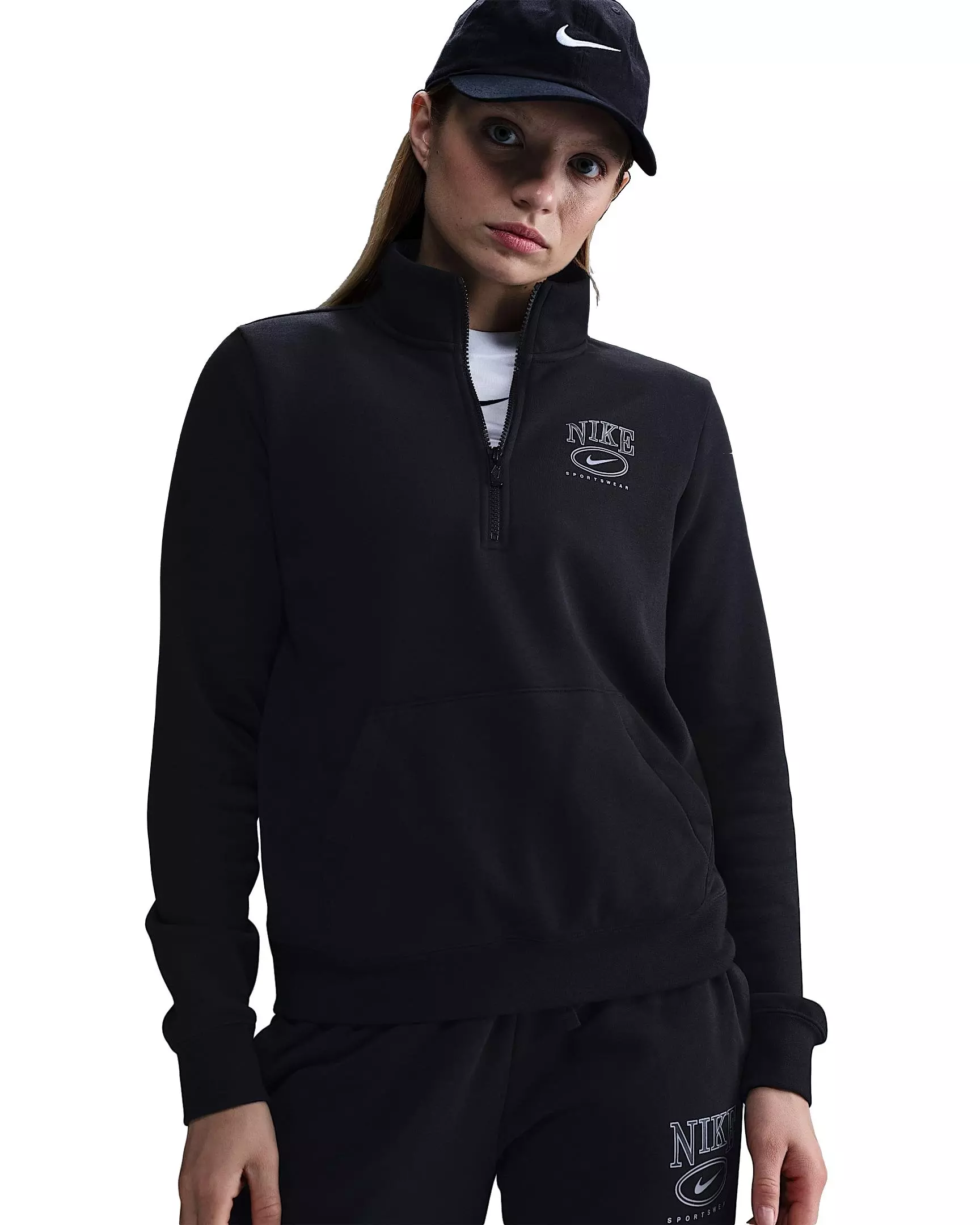 Nike Sportswear Club Fleece Women's Long Sleeve Mock-Neck - Black